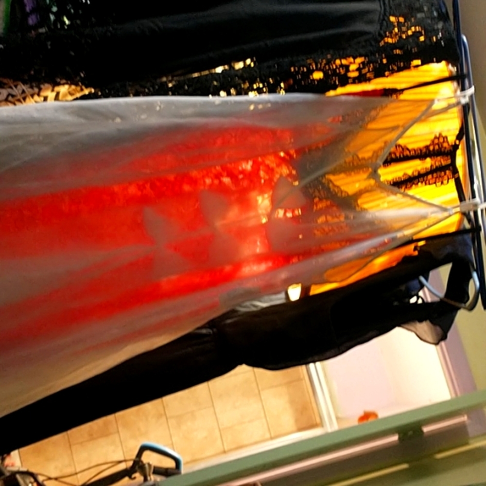 White bow tie back lined down